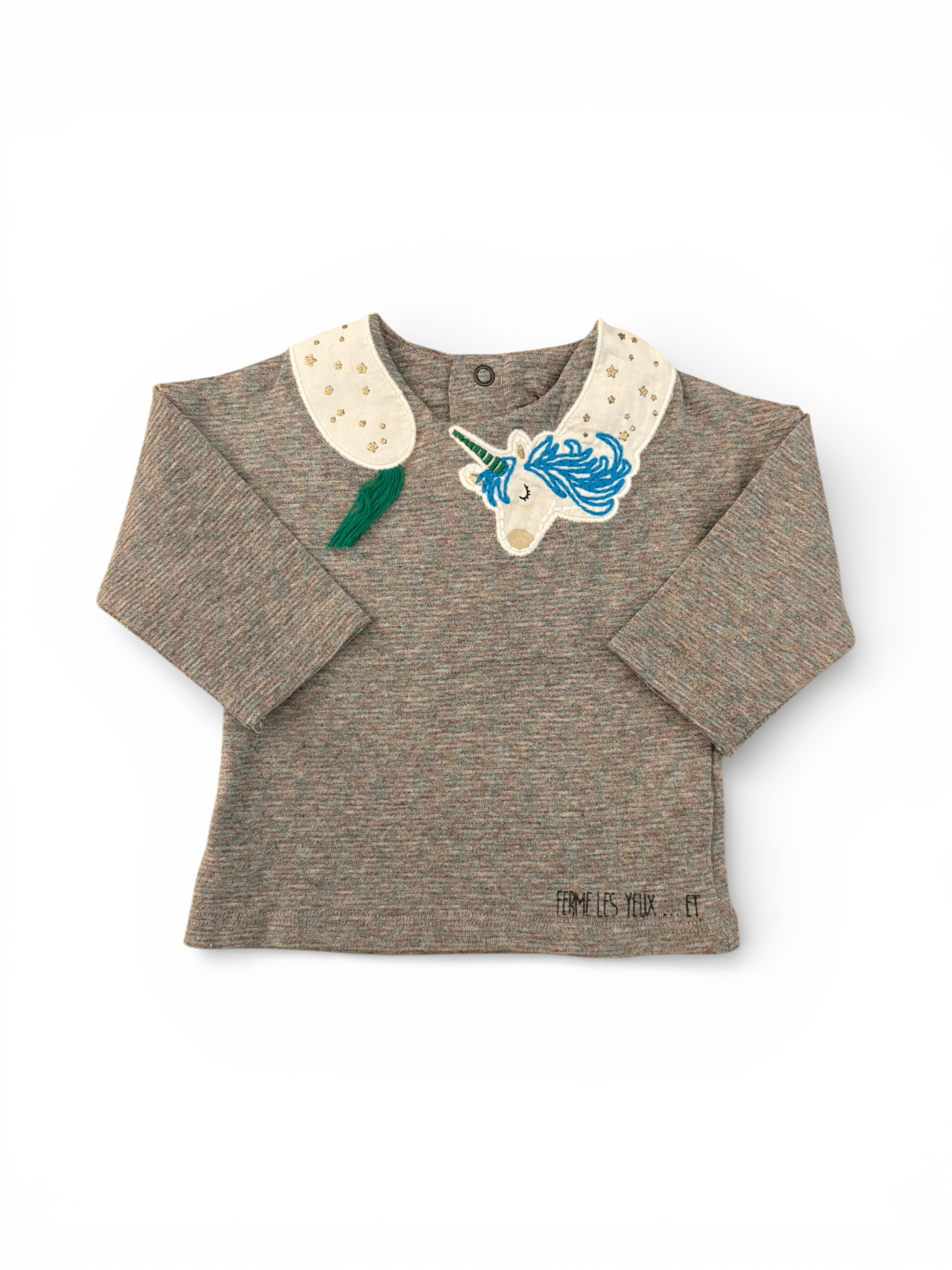 Catimini graues Einhorn-Top (3M)