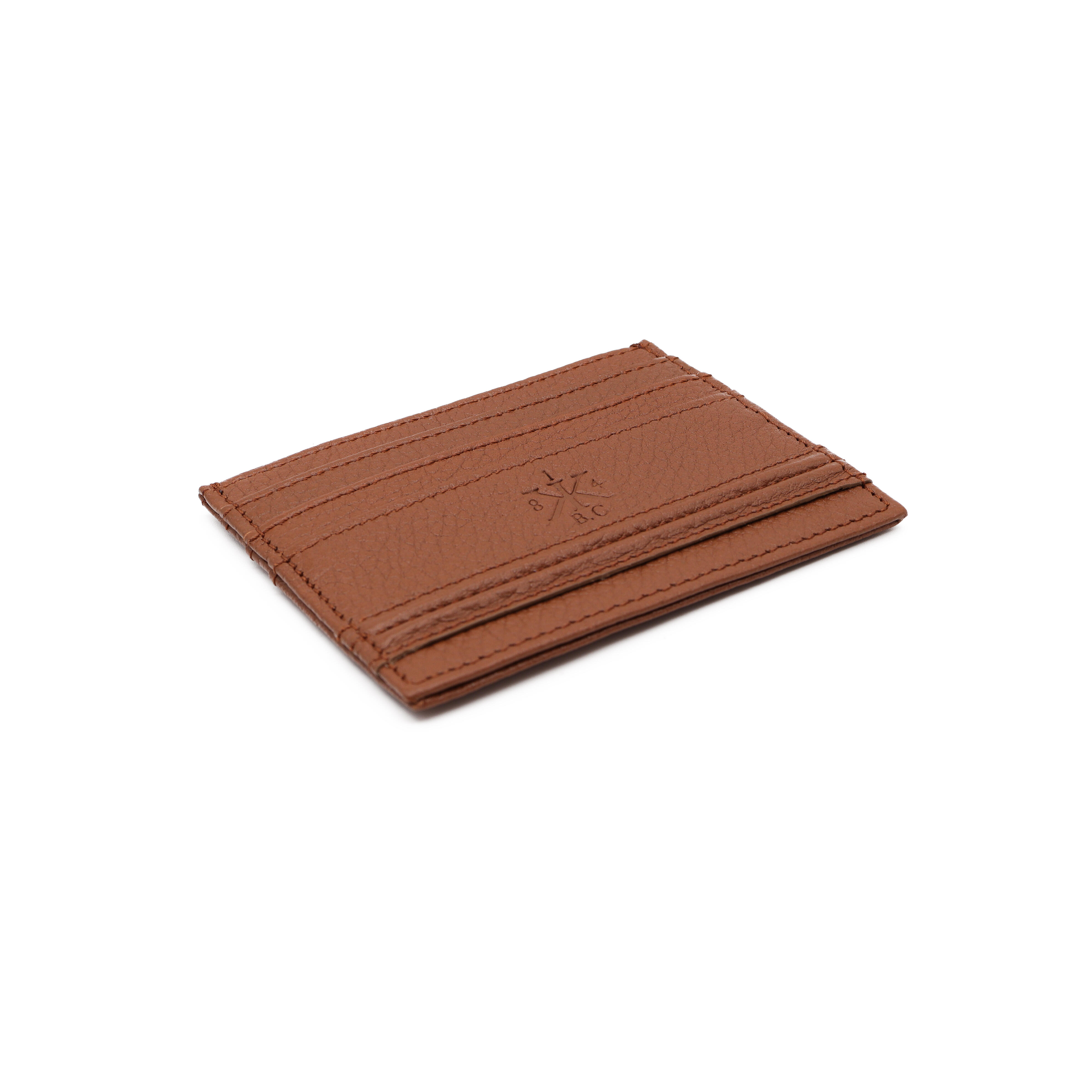 GISCO Mini Wallet in Cognac Grained Leather