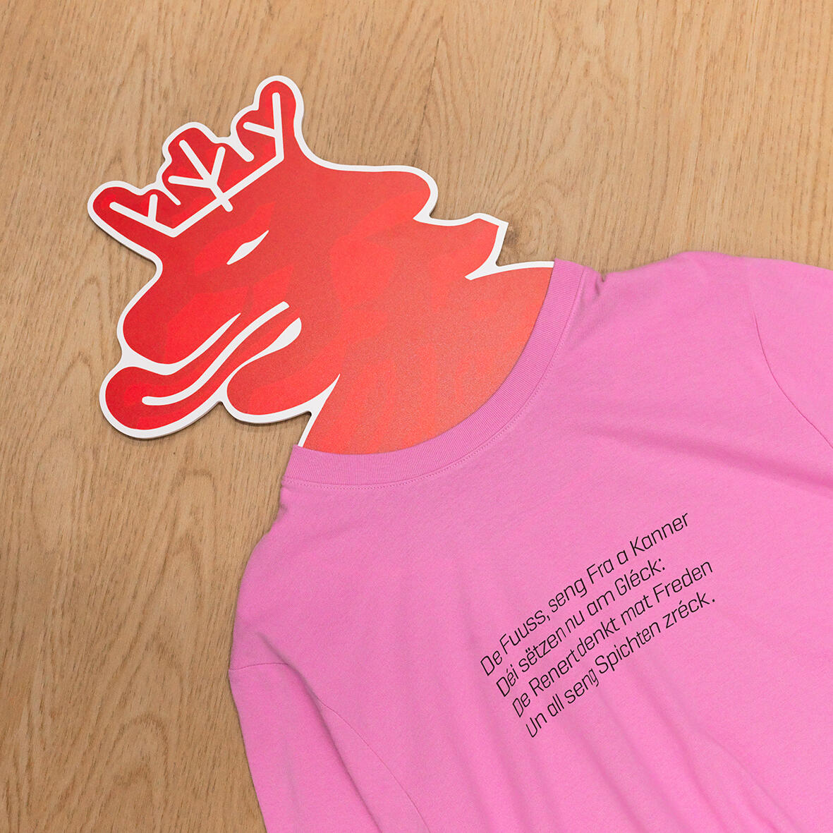 T-SHIRT ROSE RENARD/LION