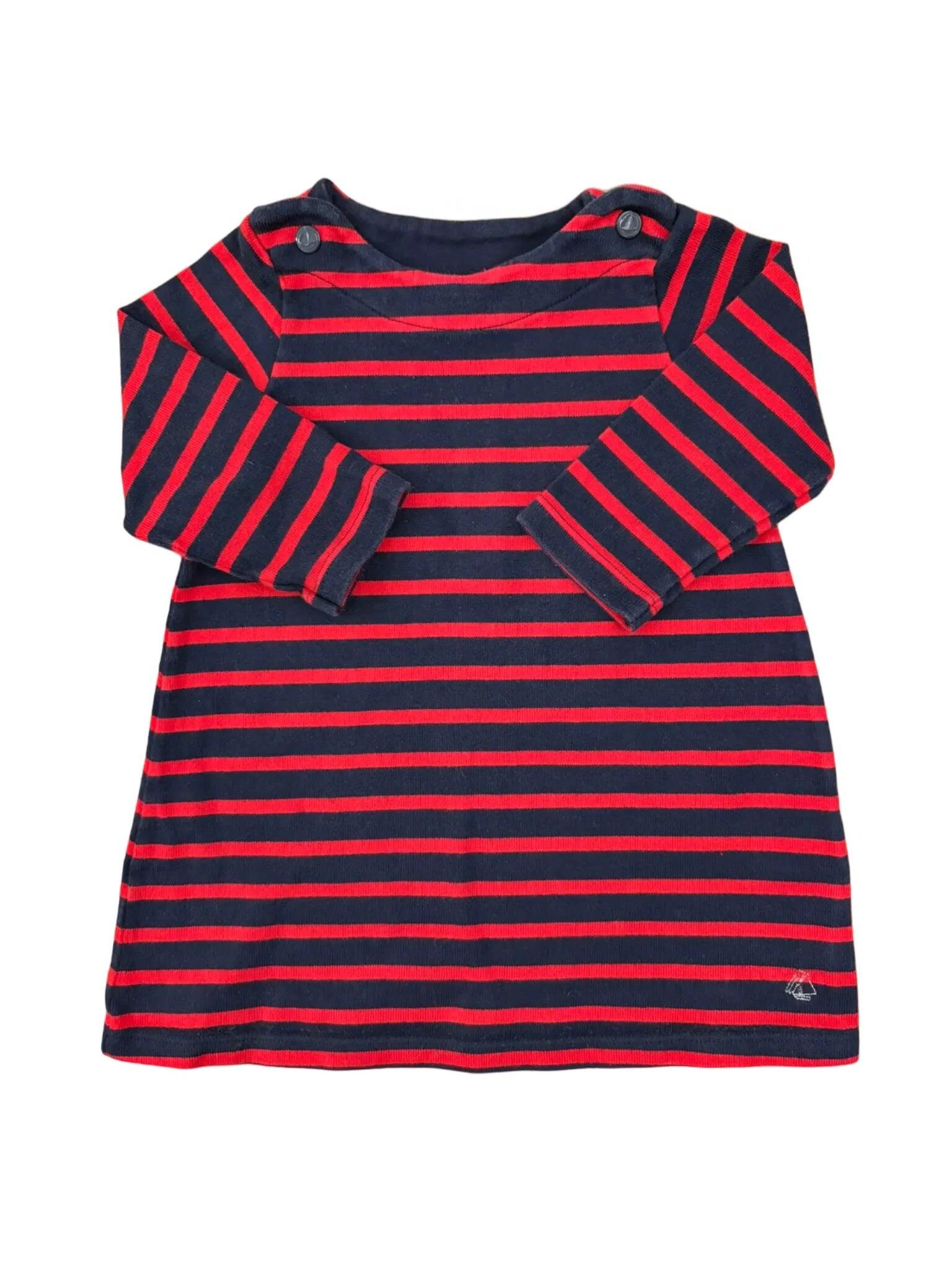 Petit Bateau Striped Dress (18M)