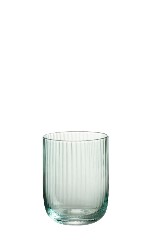 J-Line Wasserglas Louise geriffelt in mintgrün - 30630 - carribean chill 406 661