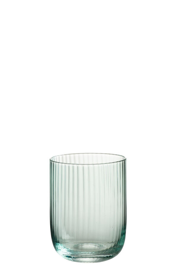 J-Line Wasserglas Louise geriffelt in mintgrün - 30630 - carribean chill 406 661