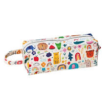 OPC100: Trousse à crayons bio – Doodles – 21,5 x 7,5 x 8,5 cm