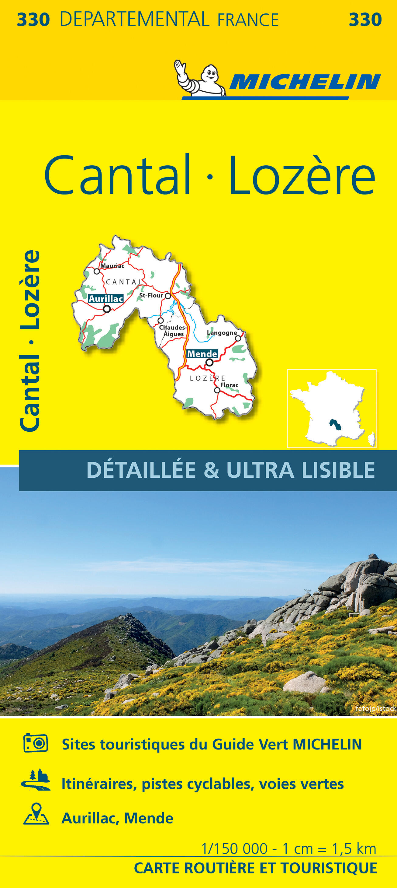 Michelin - Carte -Cantal, Lozère 330