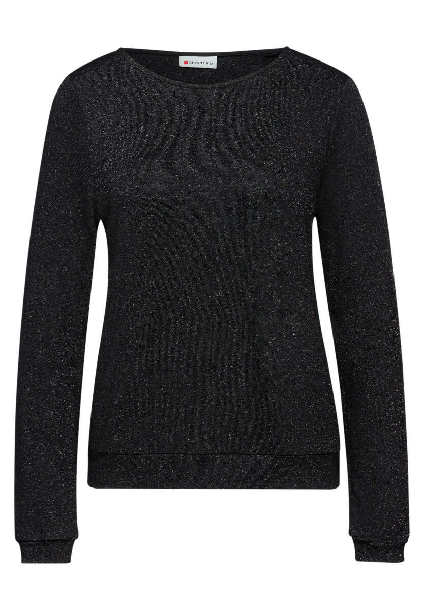 Street One Glitzer Strick-Look Shirt Weiswampach