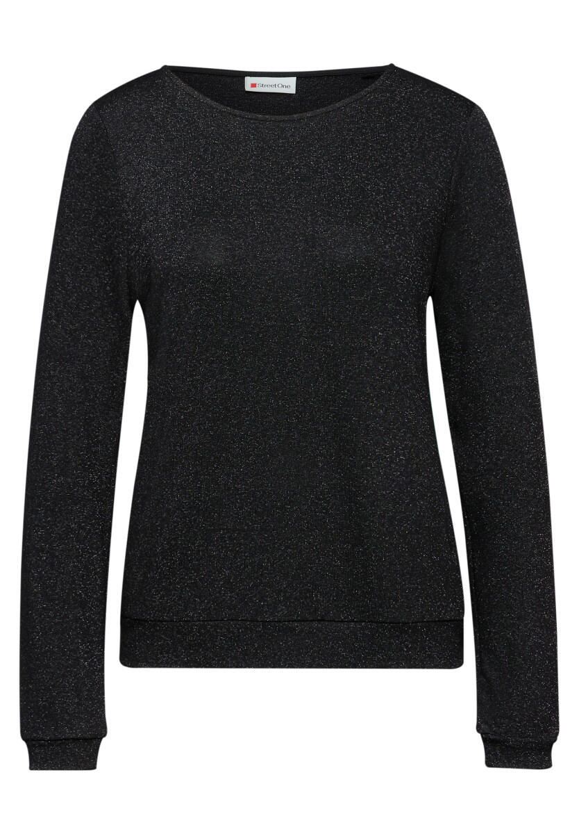 Street One Glitzer Strick-Look Shirt Weiswampach