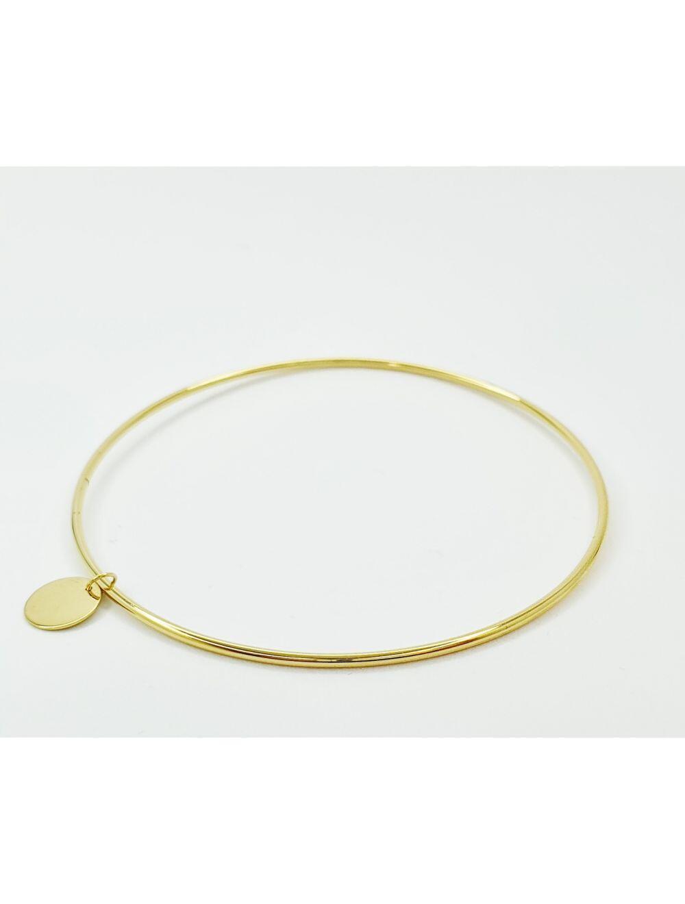 # Starres Armband aus Gelbgold mit kleiner Medaille