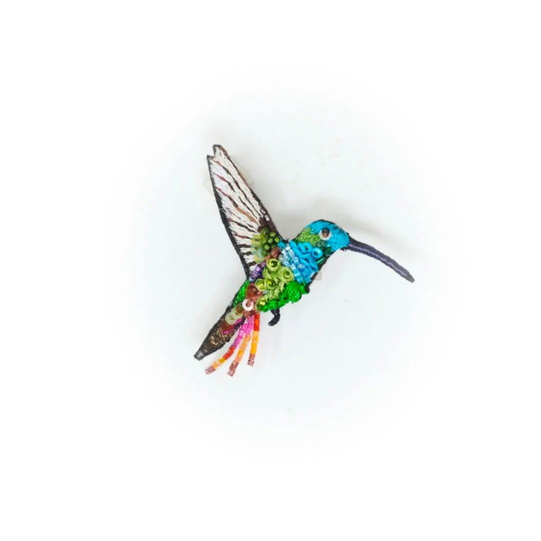 Emerald Chin Hummingbird Brosche