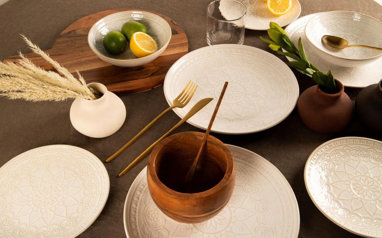 Bowl Moa - beige avec design oriental - 18 cm 5685