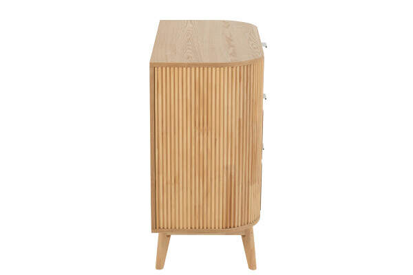 J-Line abgerundete Konsolenschrank / Beistelltisch / Kommode mit Schubladen - Kiefer - 80 x 80 x 40 cm 50773