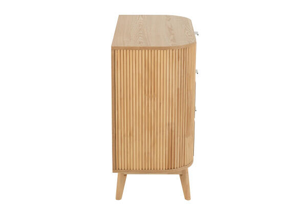 J-Line abgerundete Konsolenschrank / Beistelltisch / Kommode mit Schubladen - Kiefer - 80 x 80 x 40 cm 50773
