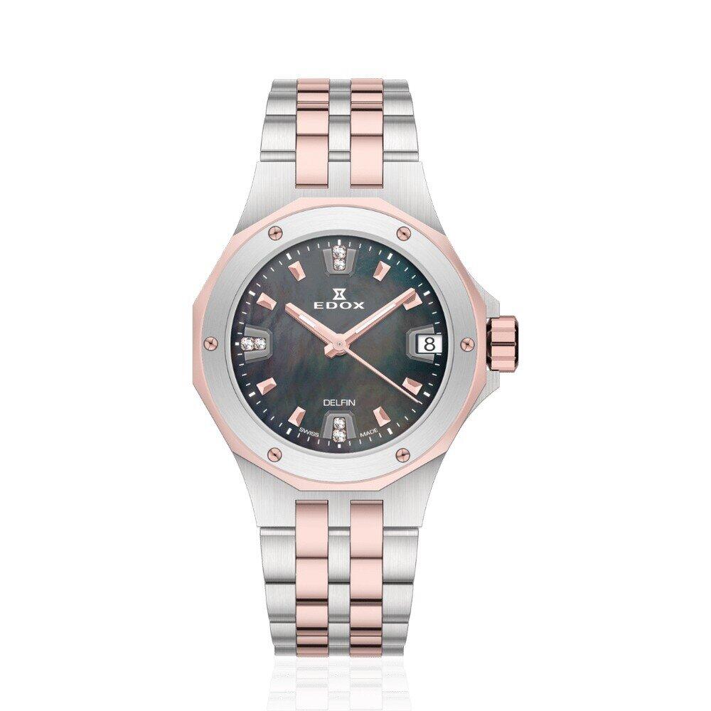 Edox - 53100 357RM NANRND - women's quartz wristwatch - Delfin Diver Diamonds