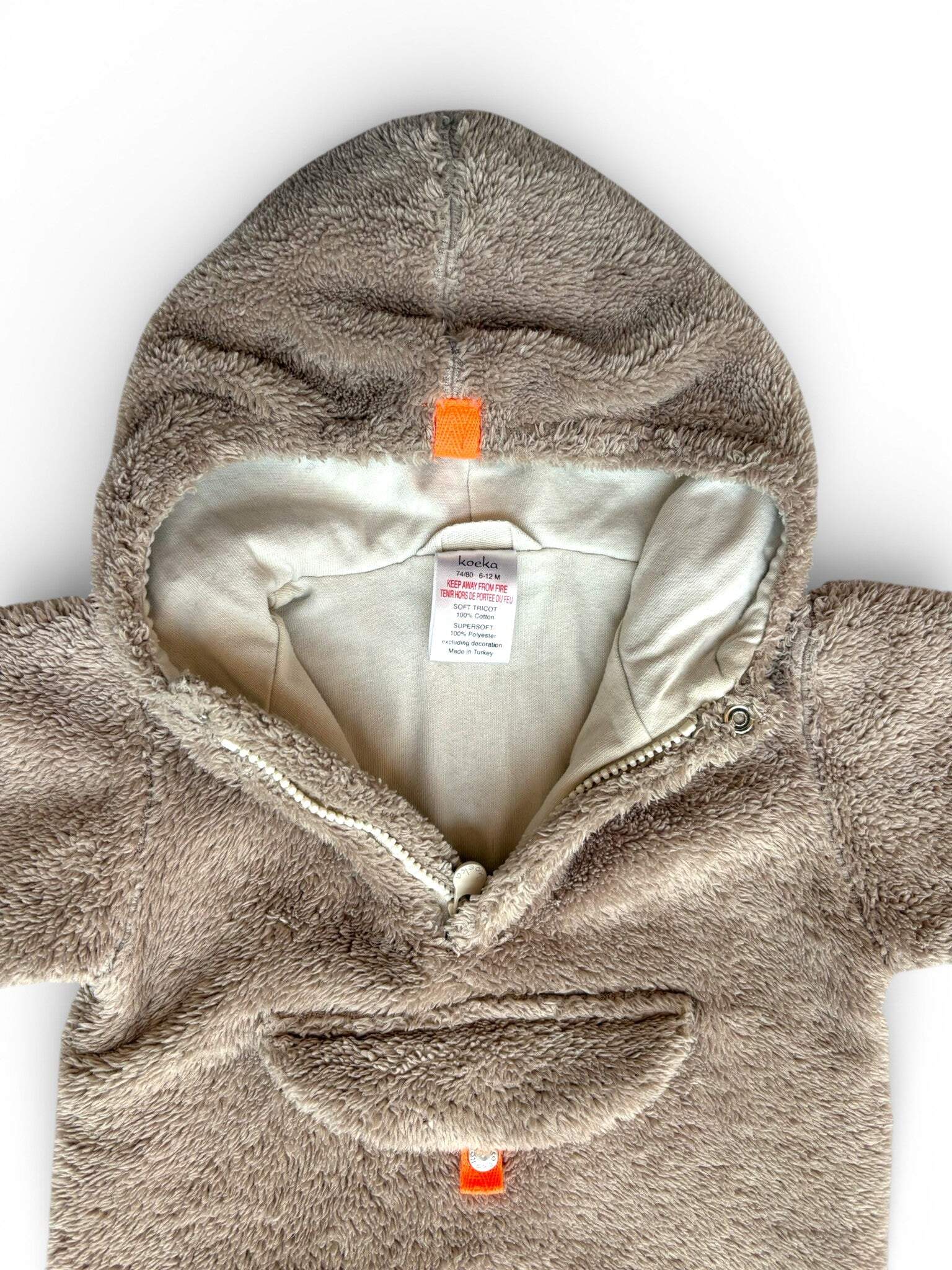 Combinaison Bébé à Capuche Baby Gap Grise - Taille 6-12 Mois - Occasion Très Bon état