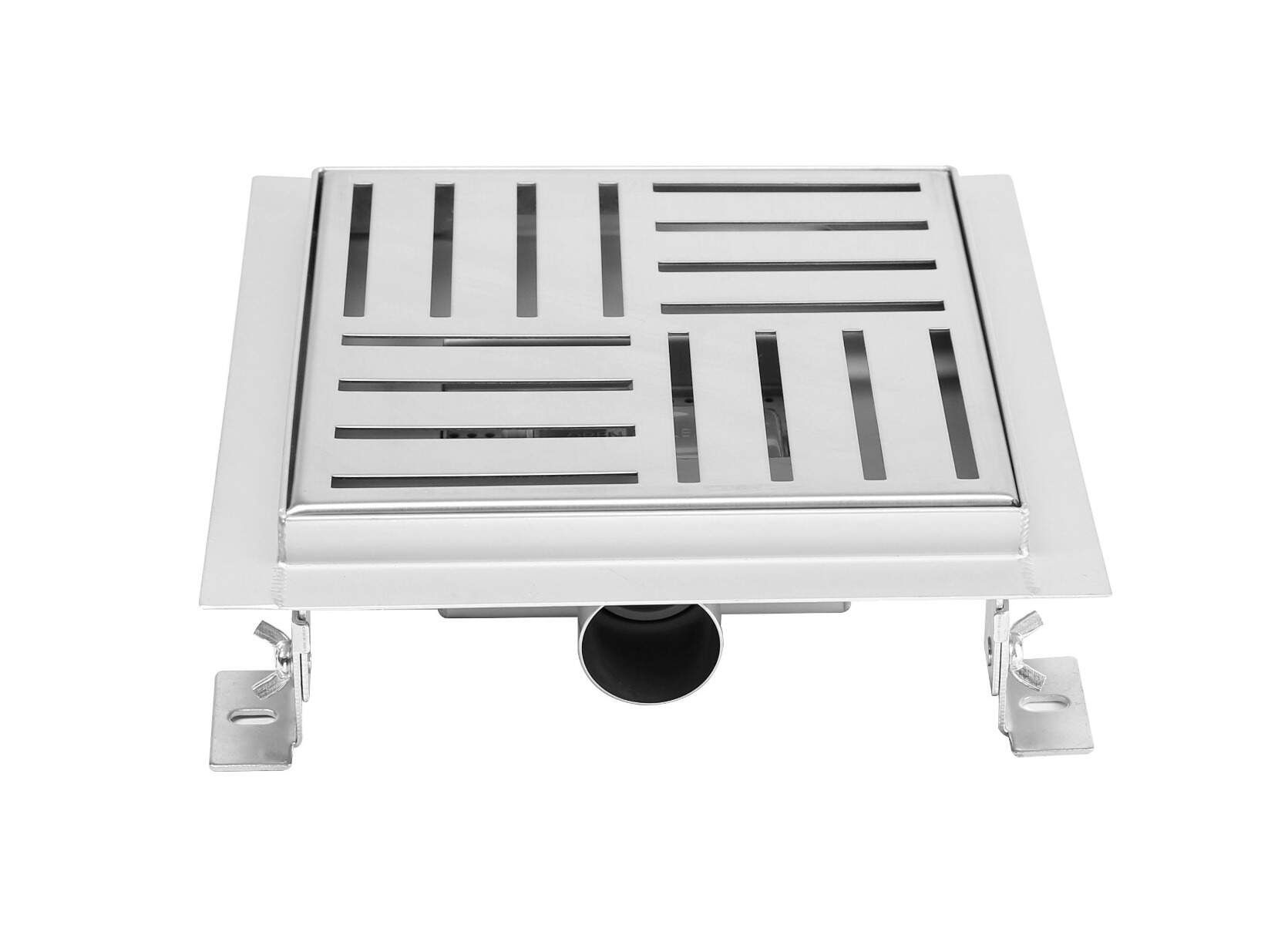 Caniveau de douche en inox, verre noir, sterfput de douche, hauteur