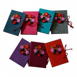 LLA196SPK: Carnet Fleuri 15x21cm - 160 p. cousues vergé blc, couv. Lokta & déco Asst.