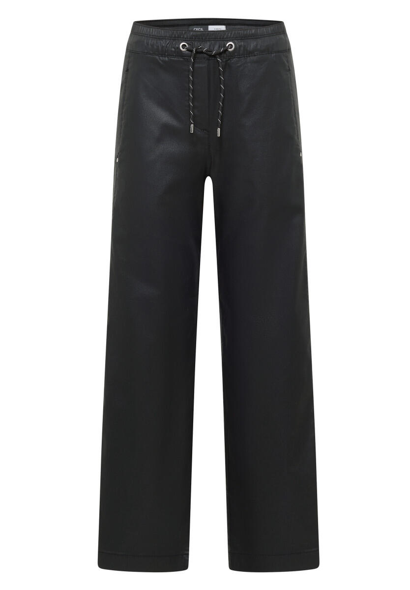 Pantalon enduit à jambe large