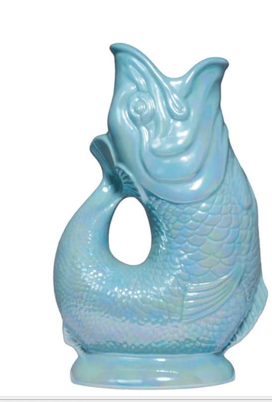 Gluckigluck - Gluggle Jug - Fish jug shimmering in the Eau de Nil color