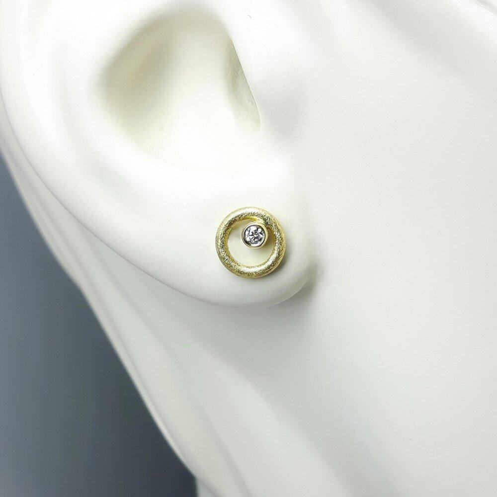 18k yellow gold diamond earrings. One of a kind.