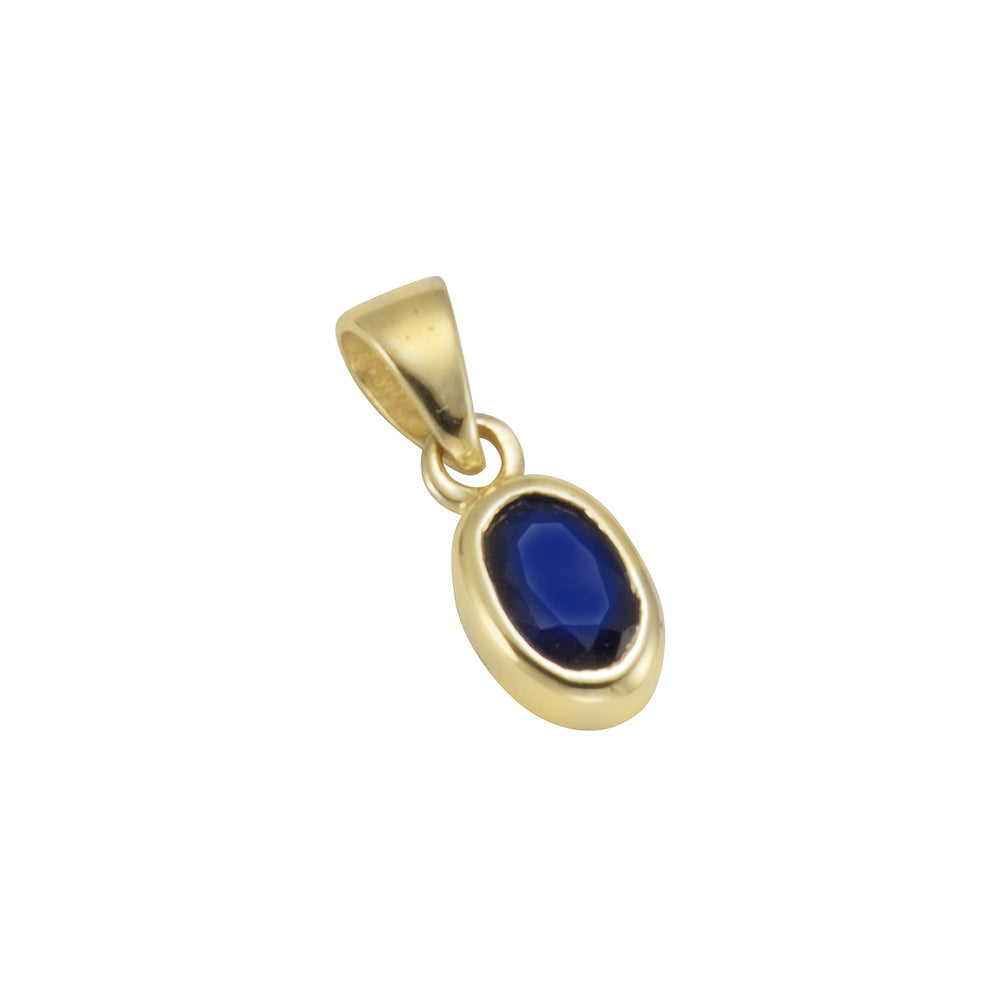 Pendentif en or 14 carats avec cabochon en saphir.