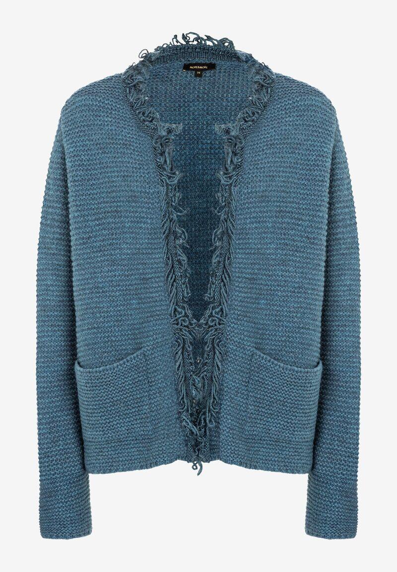 Cardigan uni à franges