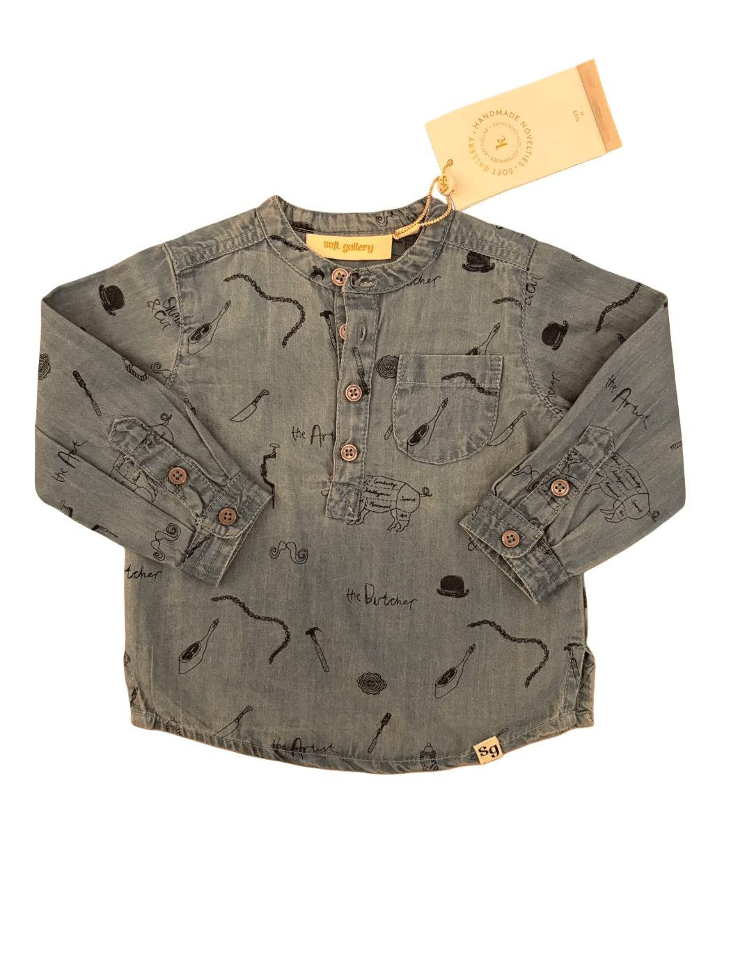 Soft Gallery Chemise en chambray bleu (6 mois)