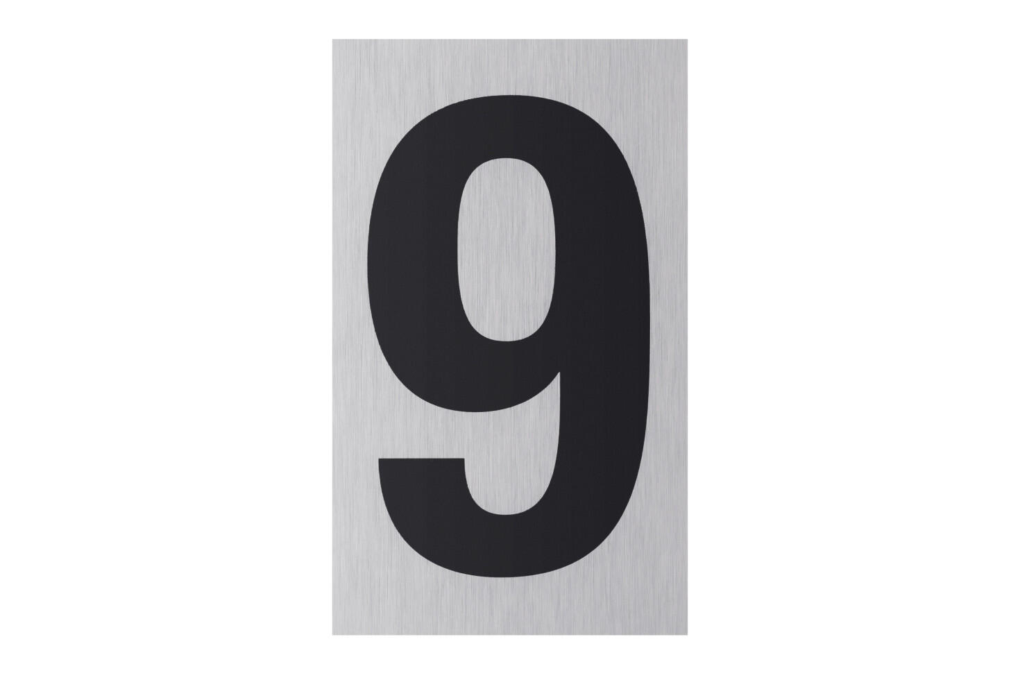 Conmetall Aufkleber Zahl 9 Aluminium 10 x 6 cm edelstahl-optik
