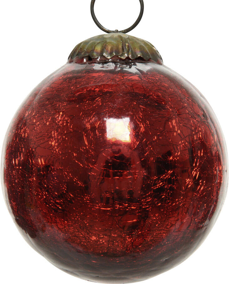 Kaemingk Crackle Ball Ornament Red