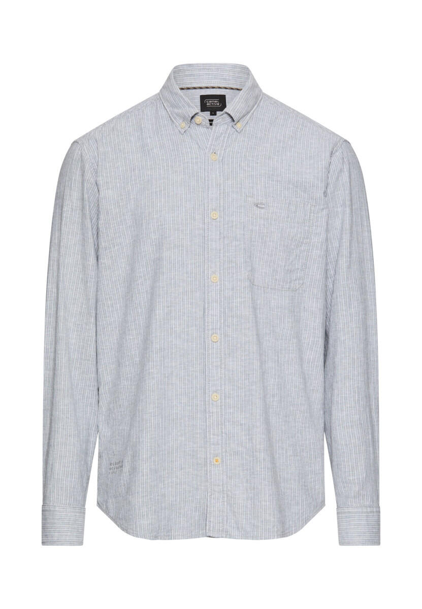 Chemise à manches longues en lin mélangé