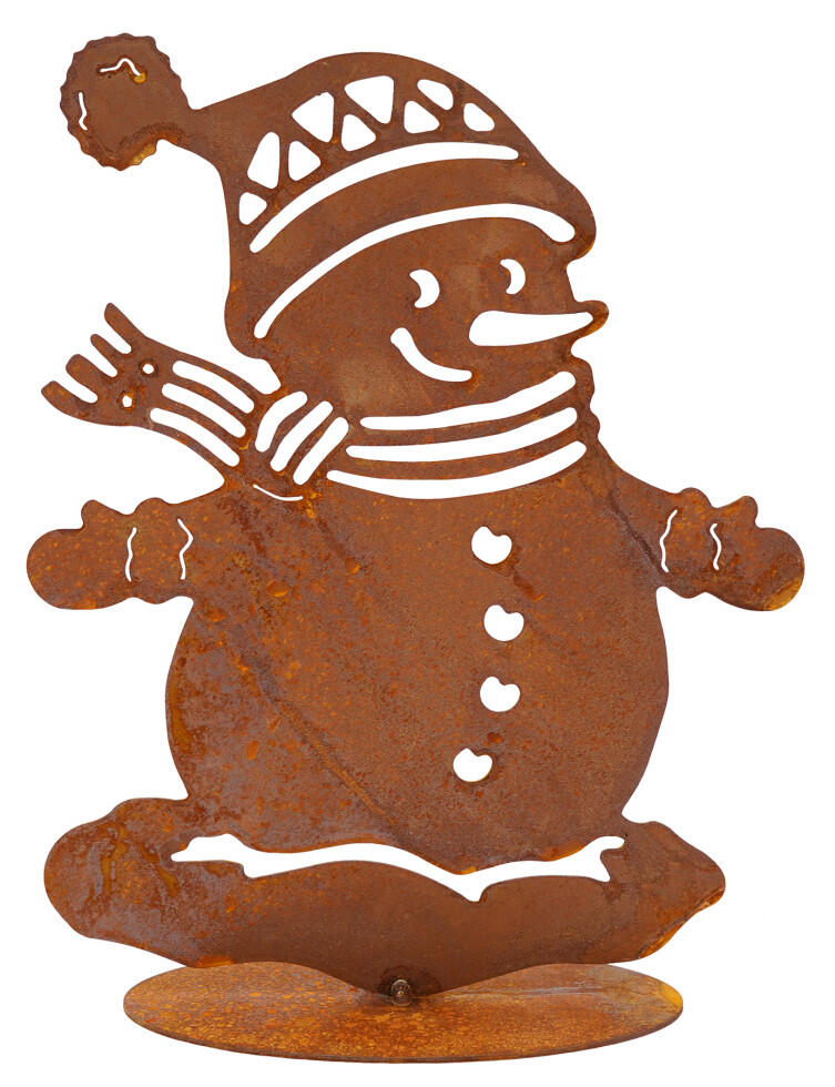Badeko decorative figurine snowman, 26 cm, rust brown