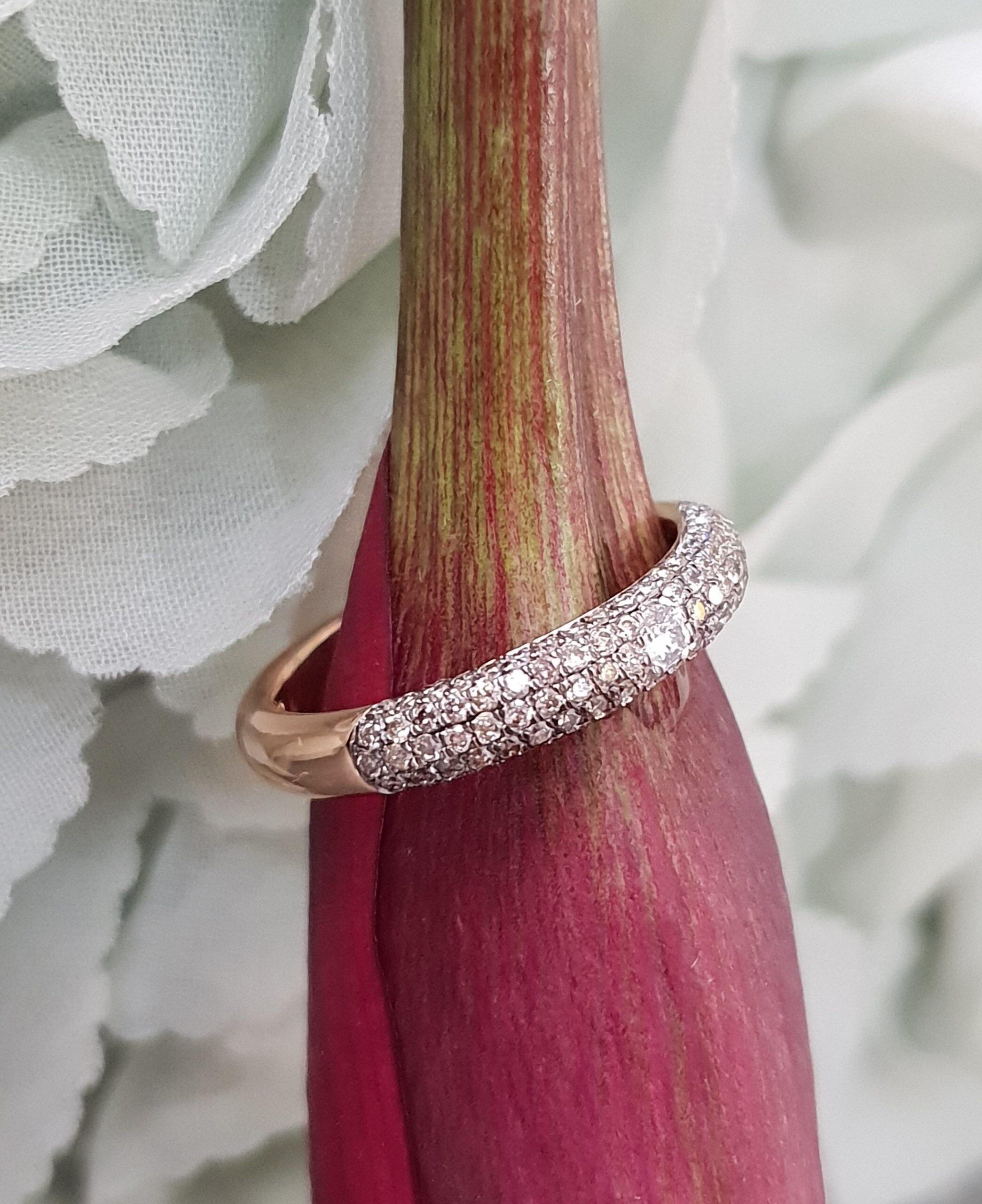 # Bague alliance or rose 0.53ct diamant