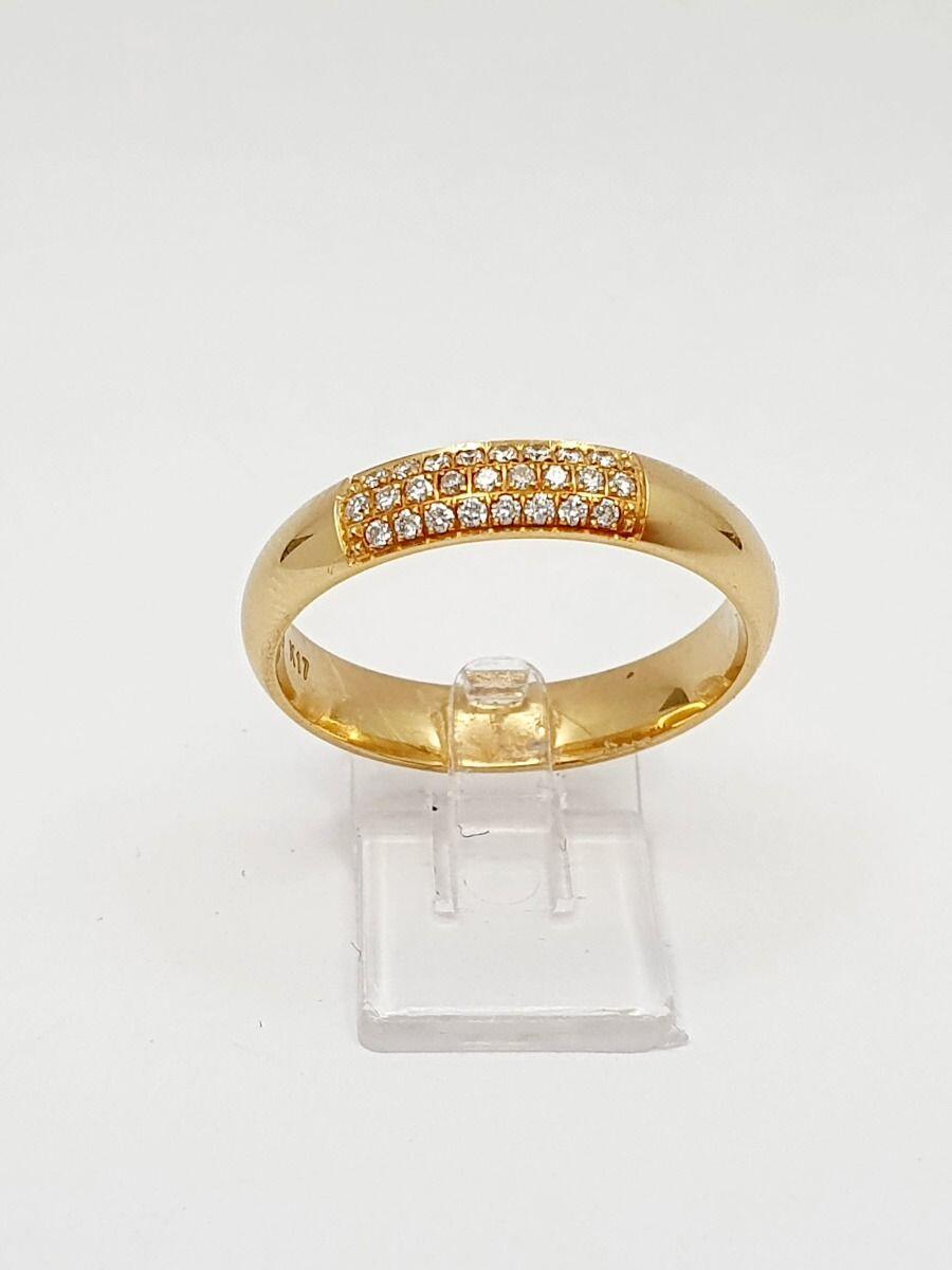 # Bague alliance or jaune avec 0.175ct diamants naturels
