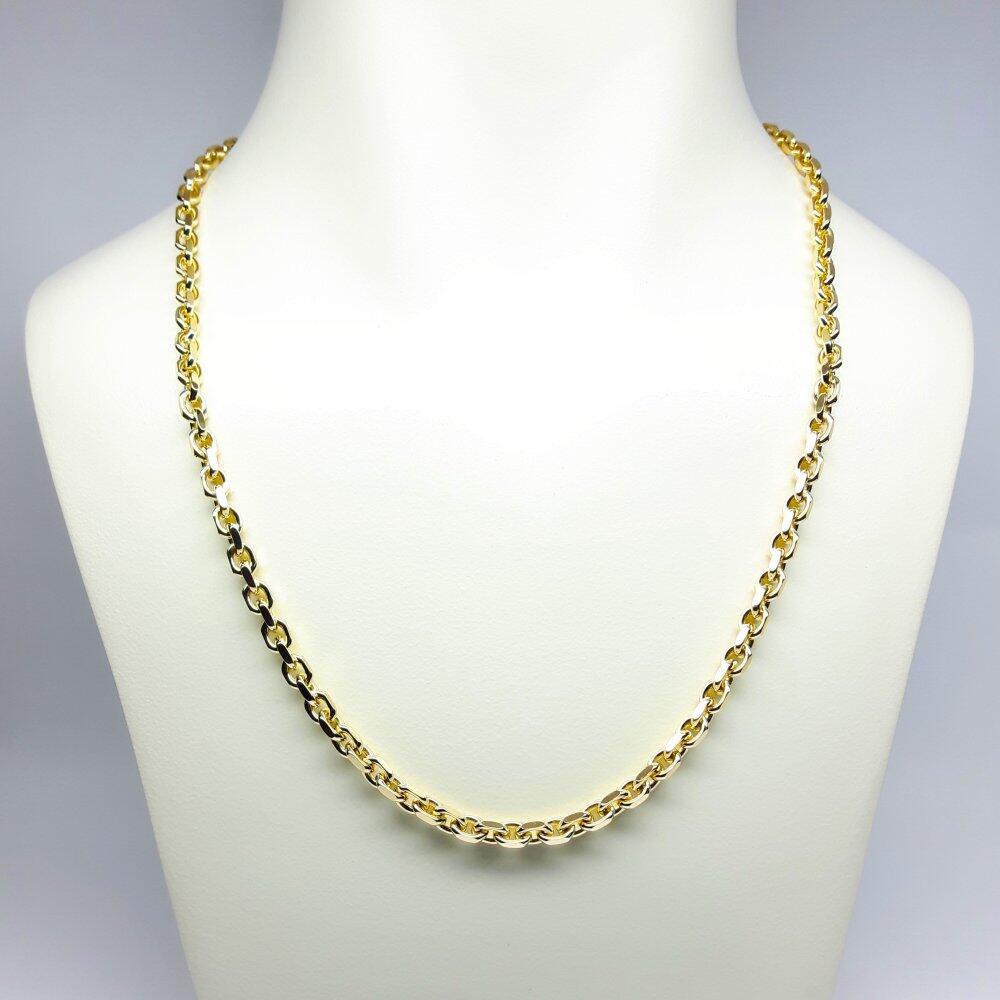 Halskette Anker diamantiert, 18kt Gelbgold massiv 55cm 4,9mm.