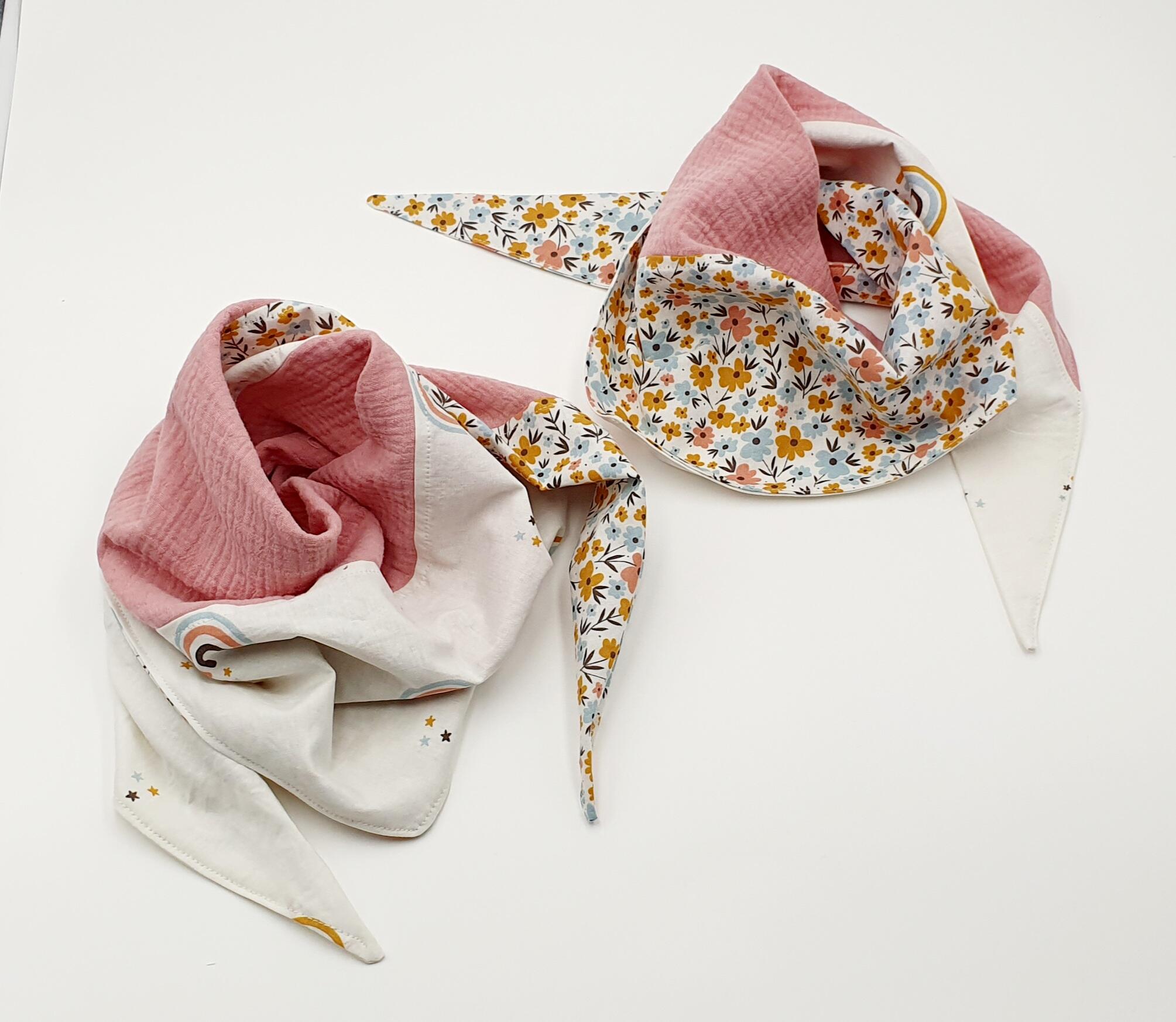 blue triangle scarf for children and women