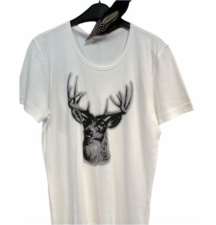 Oktoberfest, Bierfest Trachten Herren T-Shirt Hirsch weiß 