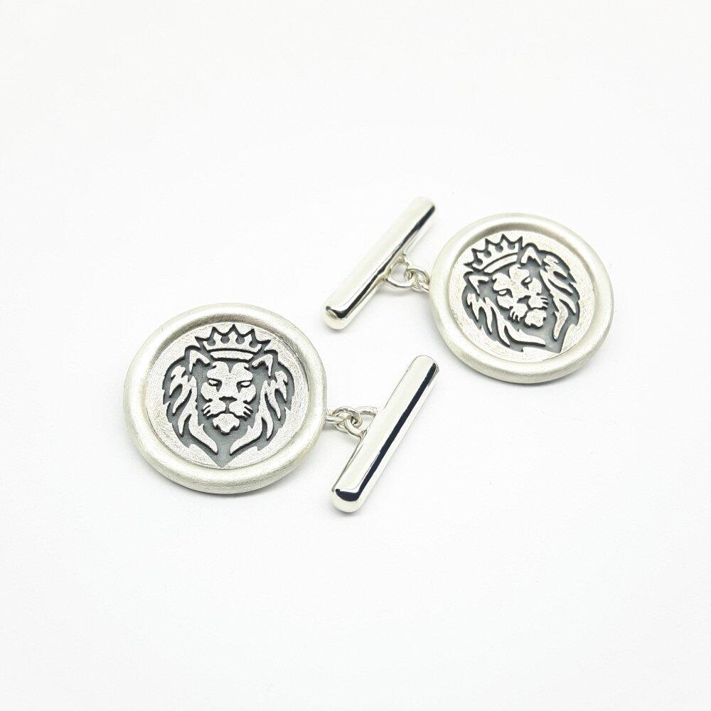 "Lion of Luxembourg", Manschettenknöpfe aus 925er Silber. Unikat.