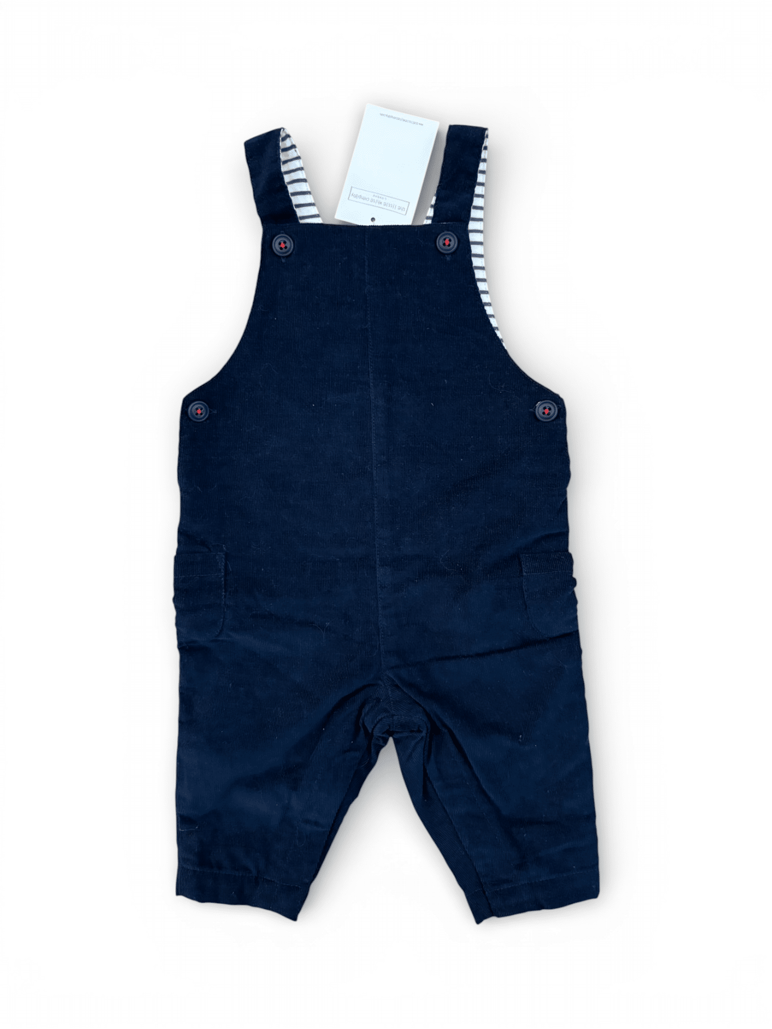 The White Company salopette en velours côtelé bleu marine (3-6M)