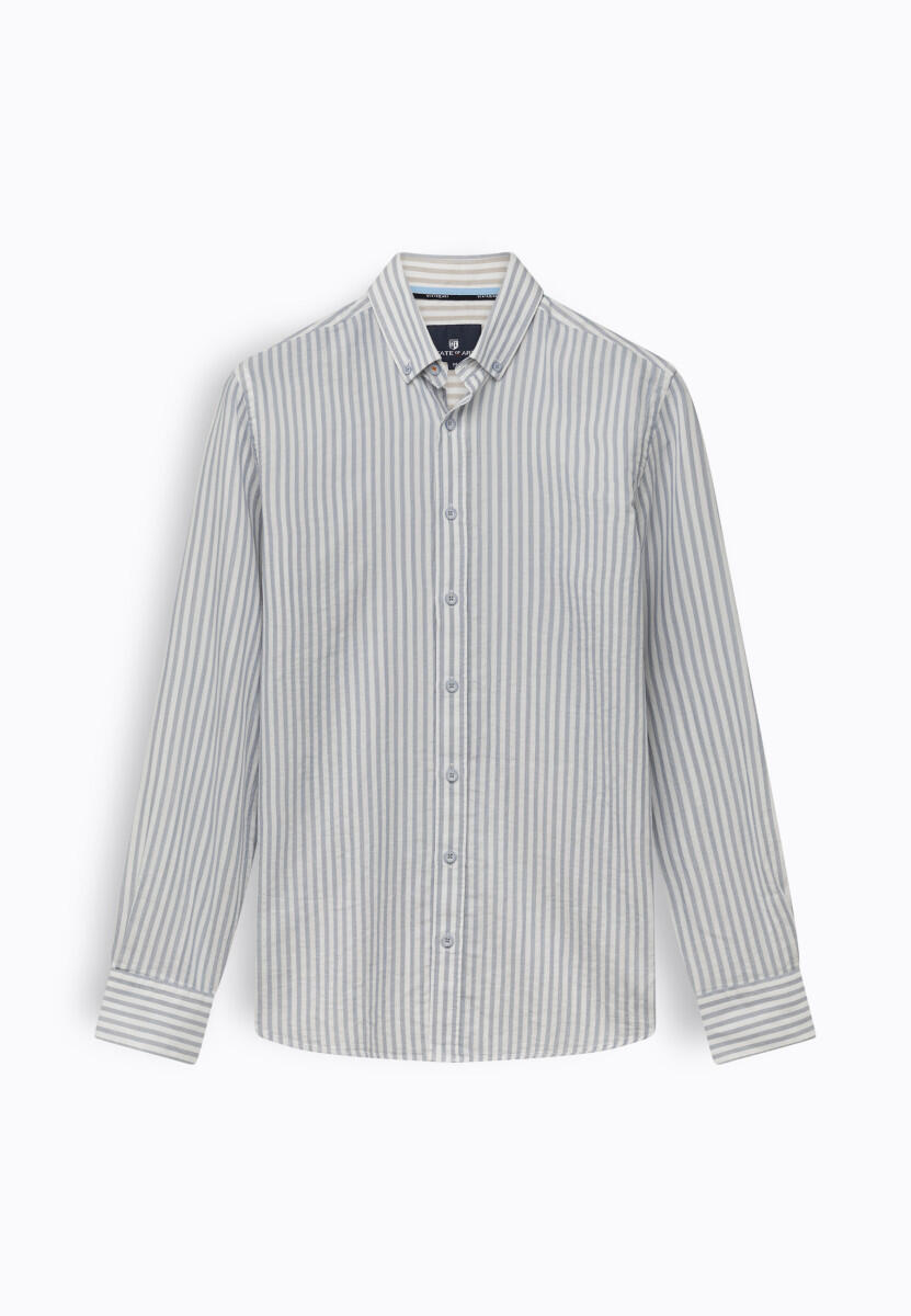 Chemise à rayures en coton biologique