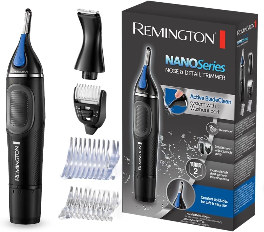 Remington Multi- Haarschneidemaschine [Nasenhaartrimmer, Ohrenhaartrimmer, Augenbrauenrasierer, Barttrimmer] inkl. 2 Aufsteckkämme, 1-5 mm Detailtrimmer, NE3870