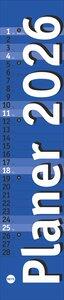 Langplaner mini, blau 2026 Praktischer Streifenkalender fürs Büro. Kleiner Wandkalender mit genug Platz für Eintragungen. Terminka