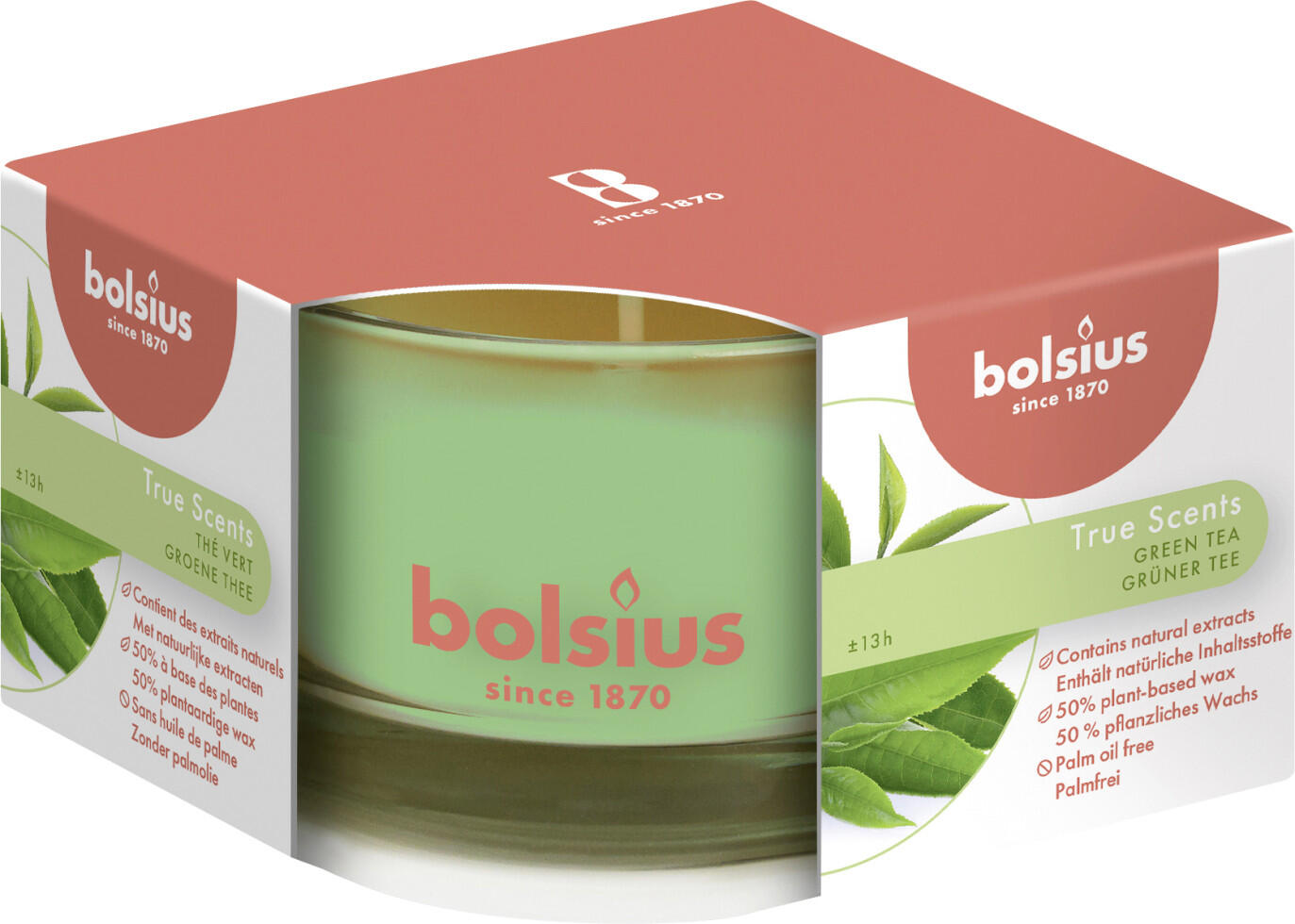 Bolsius Scented Candle in Glass True Scents Green Tea 50/80 cm