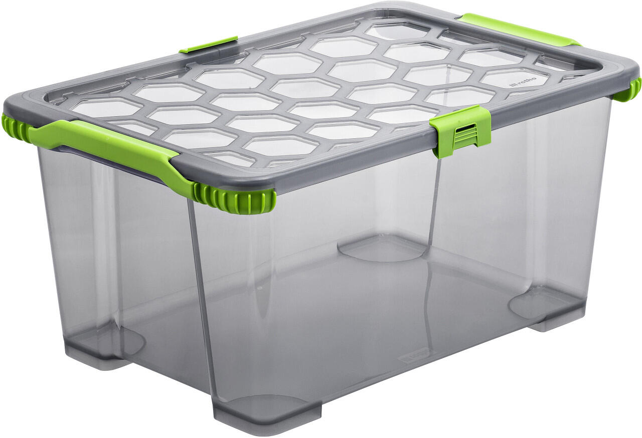 Rotho boîte de rangement EVO Total avec couvercle 44 L anthracite