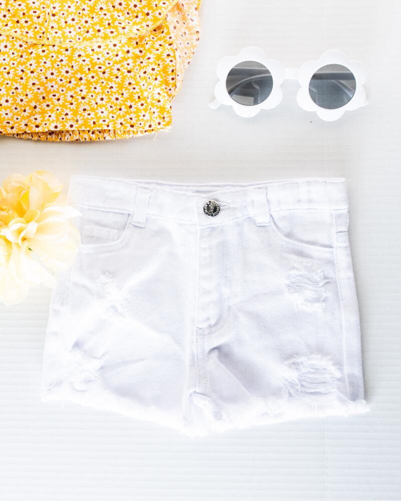 Delphie Jeans distressed short en blanc 5 ans 