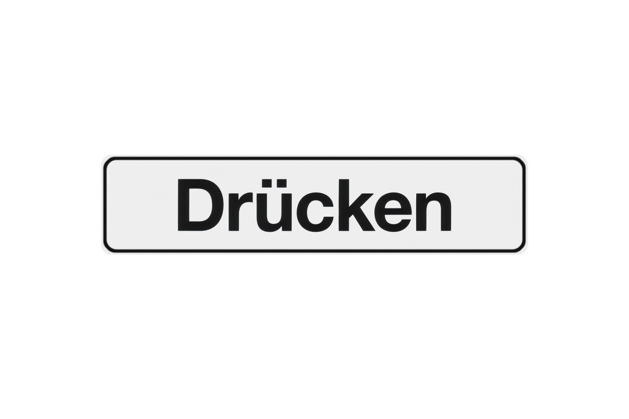 Conmetall Aufkleber Drücken PVC 20 x 4,8 cm weiß/schwarz