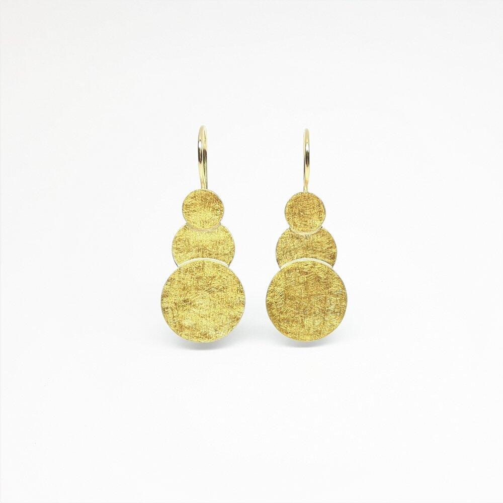 Boucles d'oreilles en argent 925/- , or fin et or jaune 18kt.