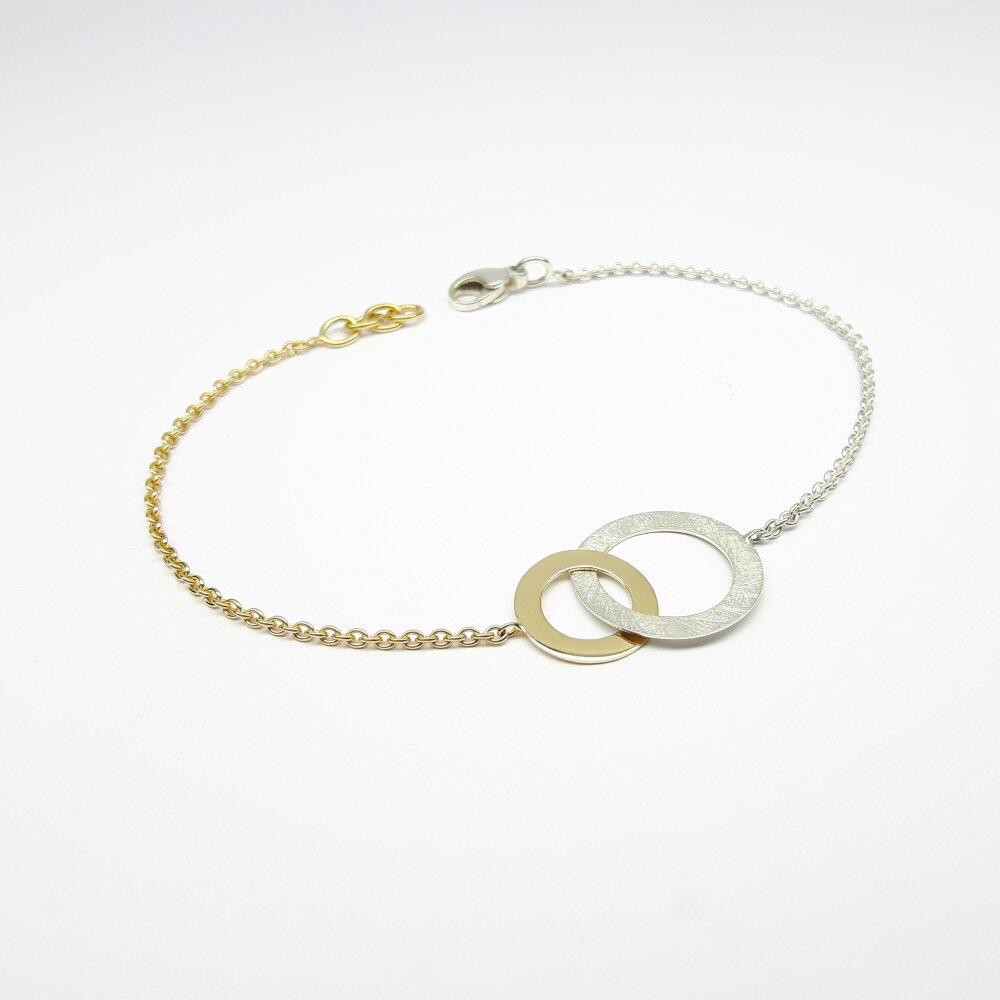 Armkettchen aus 18kt Gelbgold und 925er Silber.