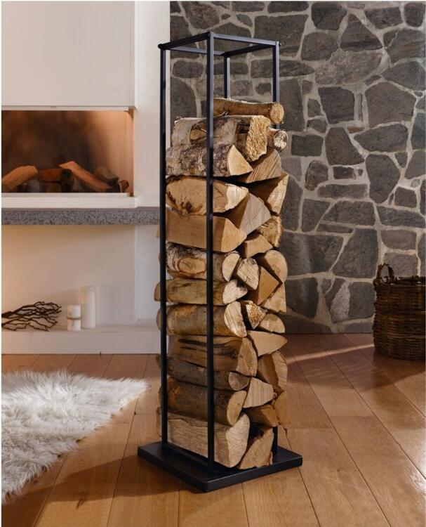 Firewood rack metal black Letzshop