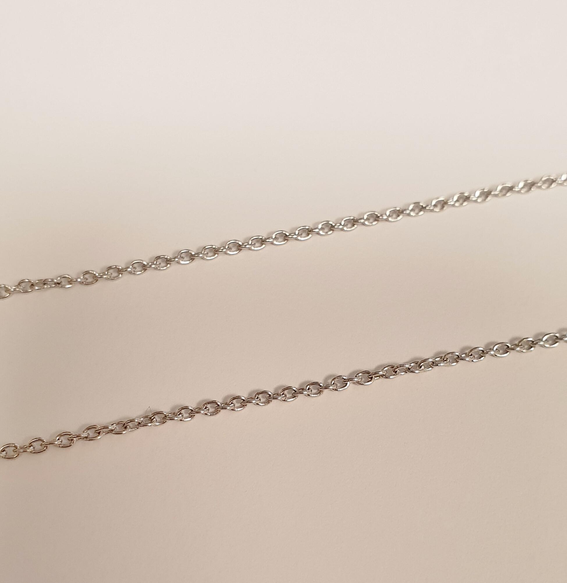 Chaine 38cm or blanc 18K