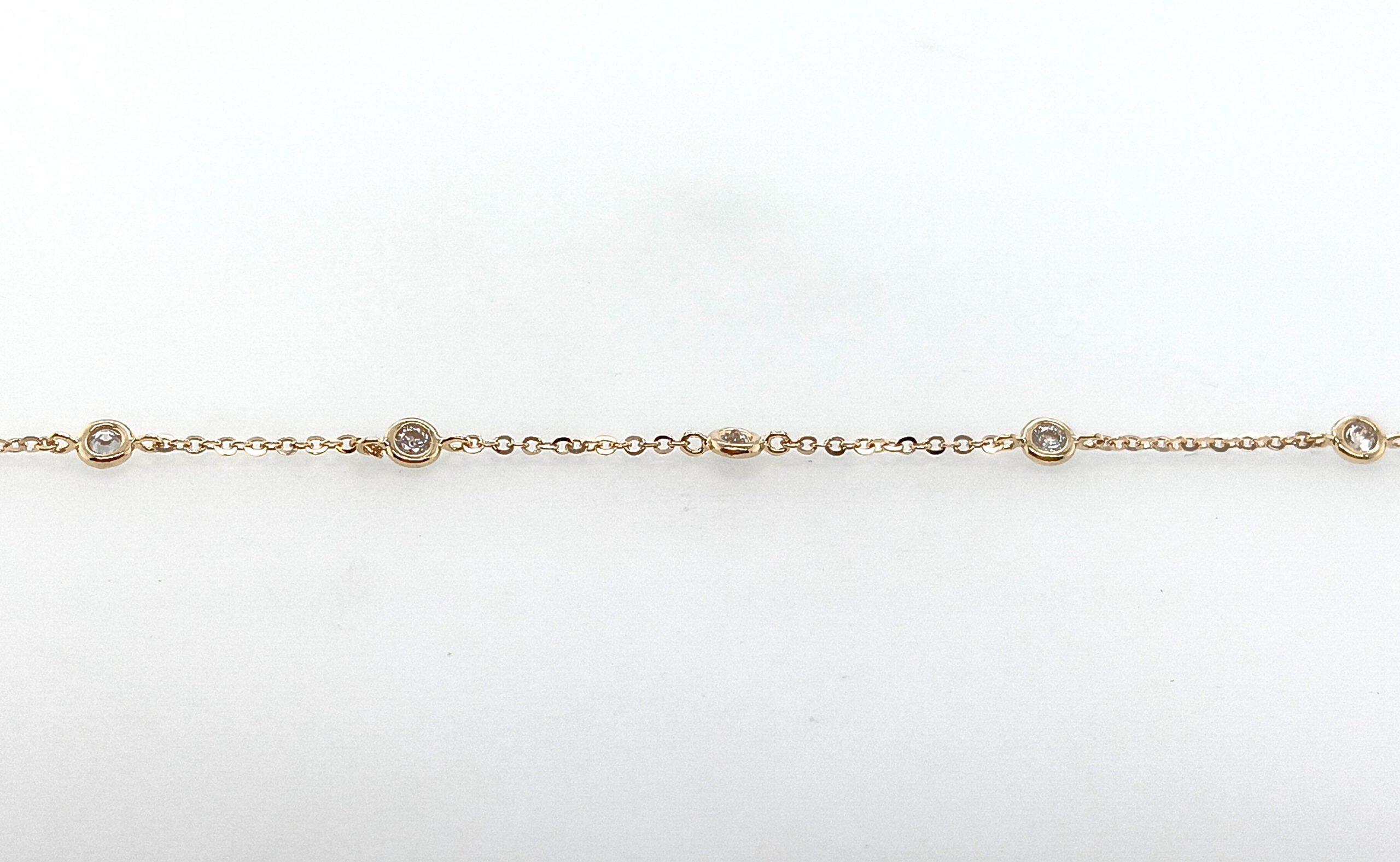 Armband aus Gelbgold 18K, Länge 17+2 cm, mit 0,071 ct natürlichen Diamanten in Bezel-Fassung