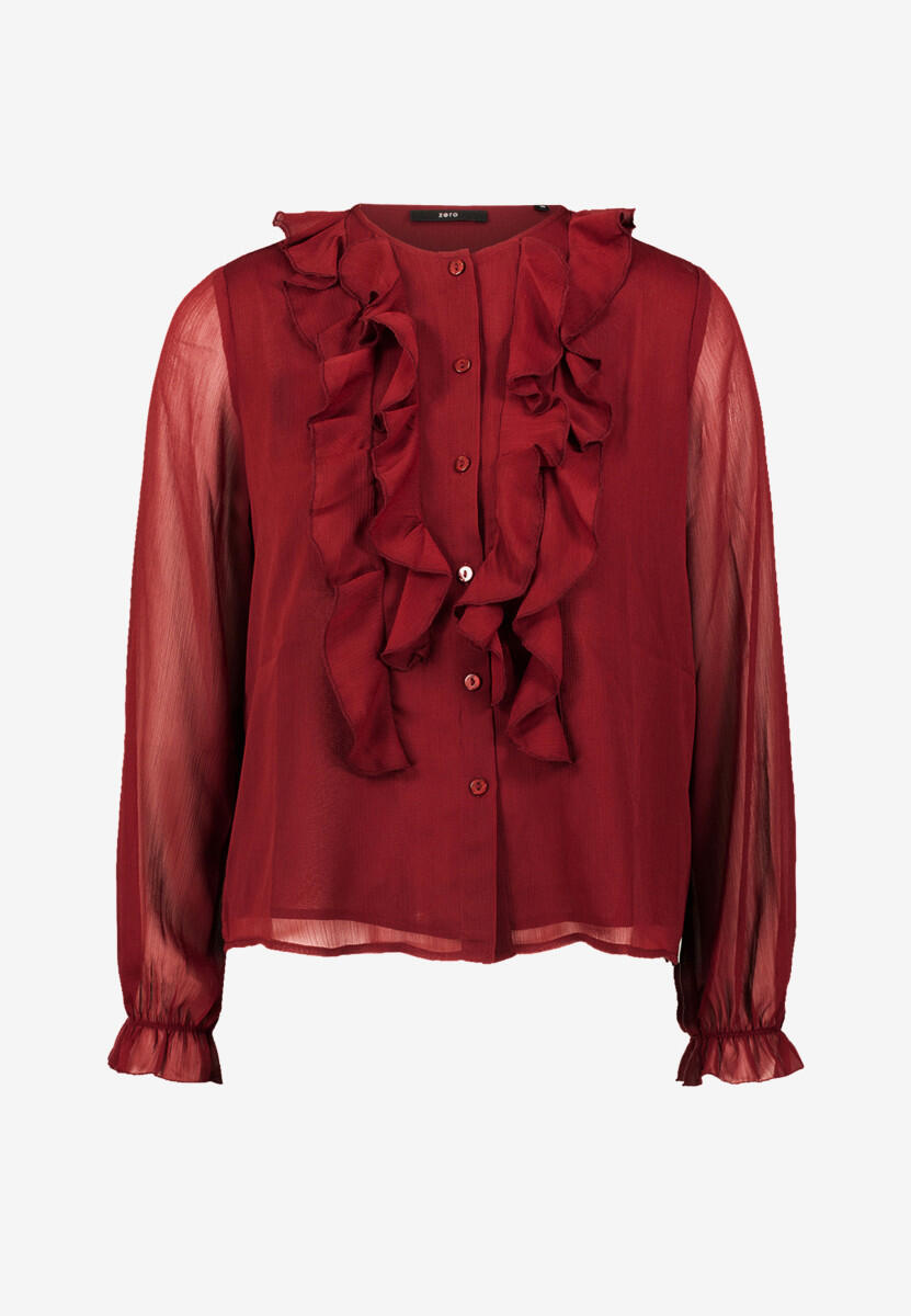 Blouse en chiffon à volants