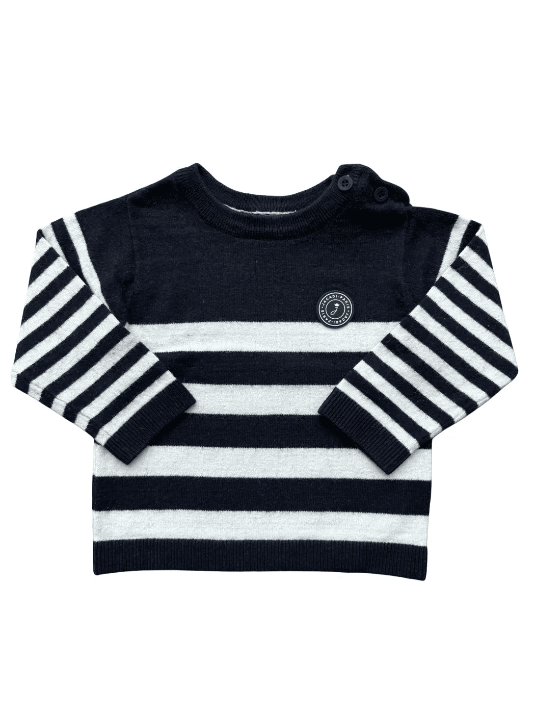Jacadi pull rayé bleu marine et blanc (18M / 81)